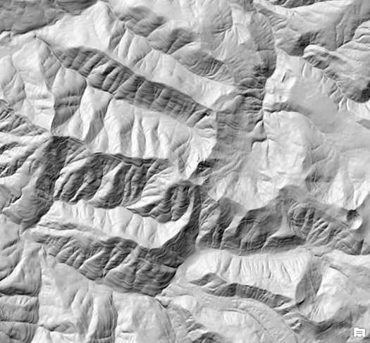 Traditional hillshade Traditional hillshade