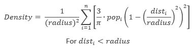 Predicted density formula Predicted density formula